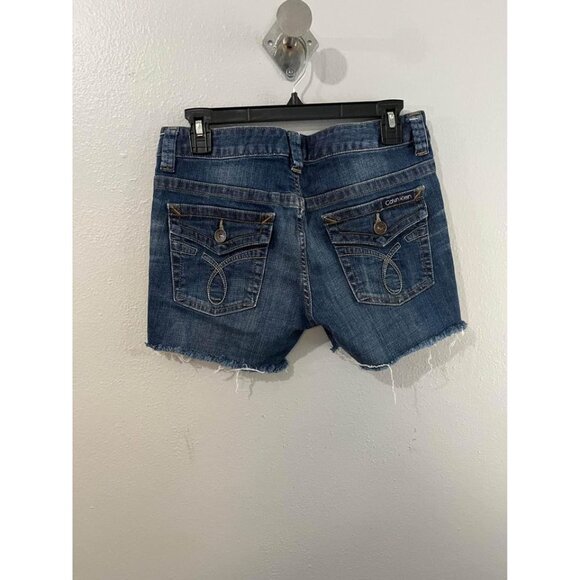 Calvin klein Jean Shorts Distressed Look Size 8 Raw Hem - Picture 4 of 7